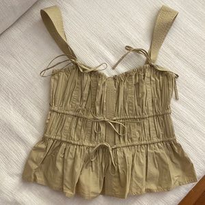 ULLA JOHNSON LULU TOP - KHAKI